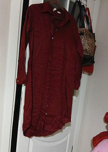 Bordo Uzun Kollu Süet Hamile Tunik - Görsel 4