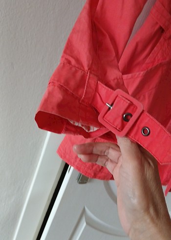 Kırmızı Kadın Midi Trençkot - Görsel 5