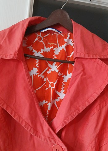 Kırmızı Kadın Midi Trençkot - Görsel 3