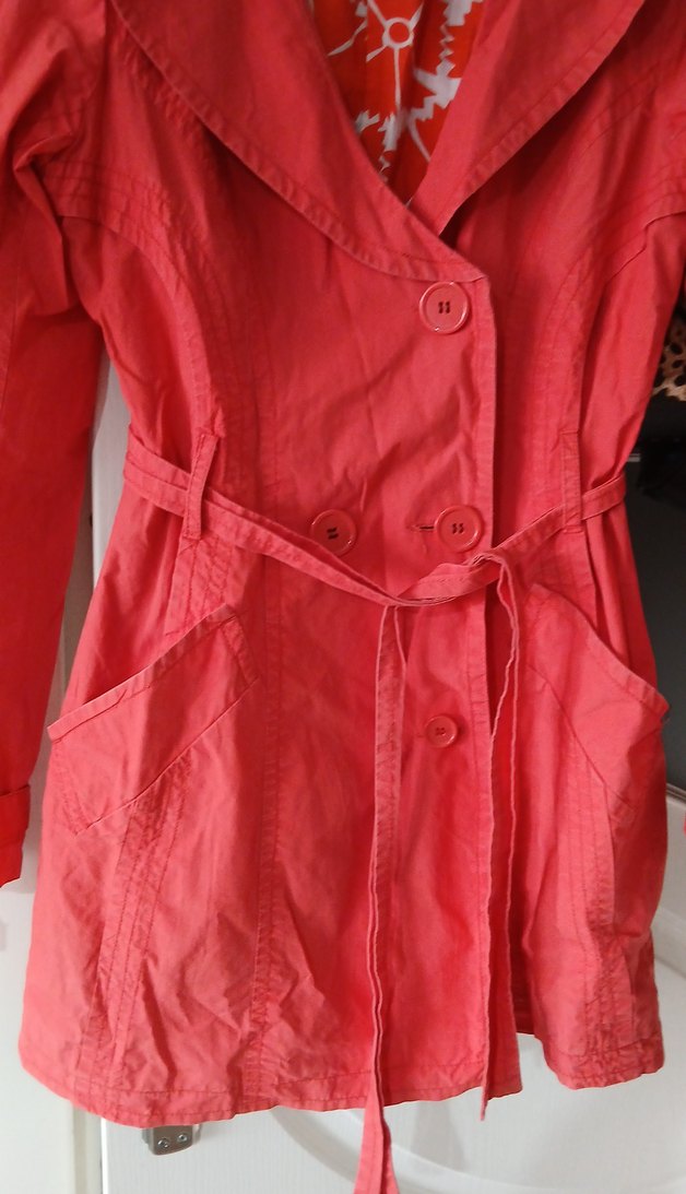Kırmızı Kadın Midi Trençkot - Görsel 2