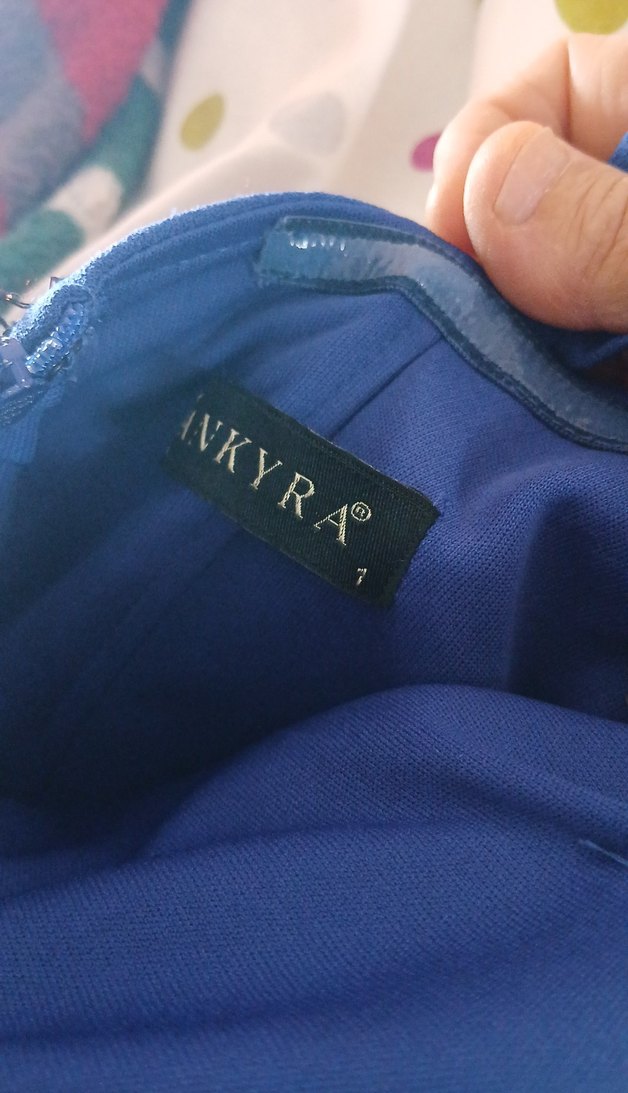 Mavi Uzun Drapeli Abiye Elbise - Görsel 4