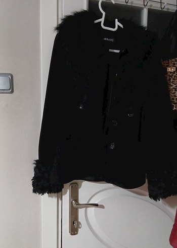 Siyah Süet Kürk Detaylı Midi Ceket - Görsel 6