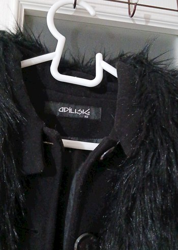 Siyah Süet Kürk Detaylı Midi Ceket - Görsel 4