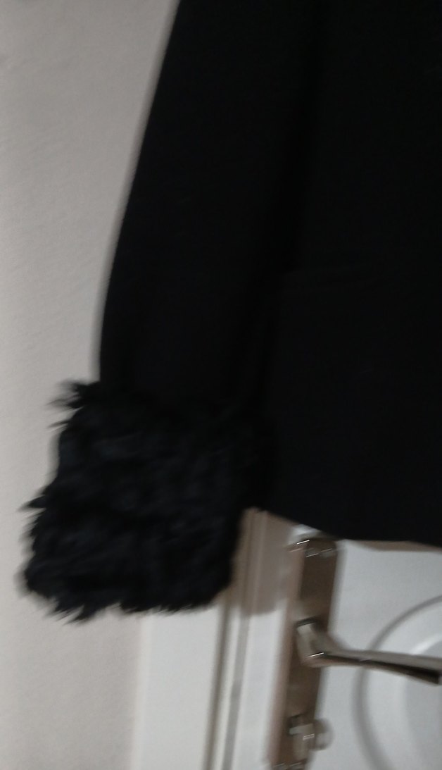 Siyah Süet Kürk Detaylı Midi Ceket - Görsel 3