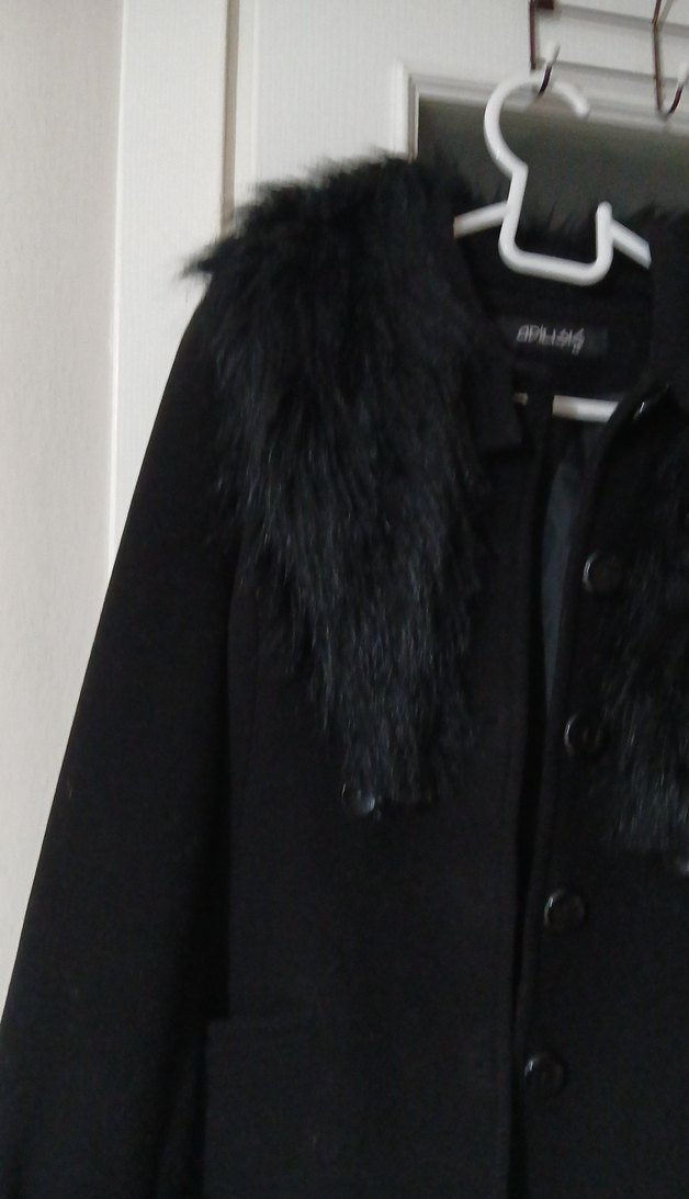 Siyah Süet Kürk Detaylı Midi Ceket - Görsel 2