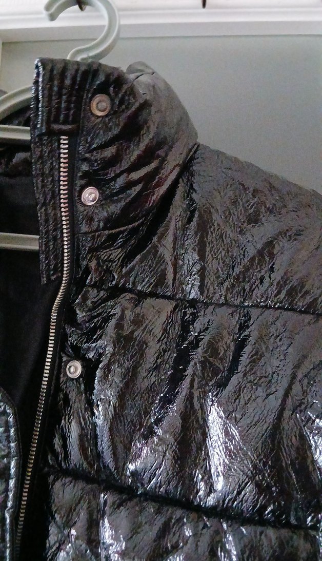 Siyah Deri Fermuarlı Kadın Kışlık Ceket - Görsel 3