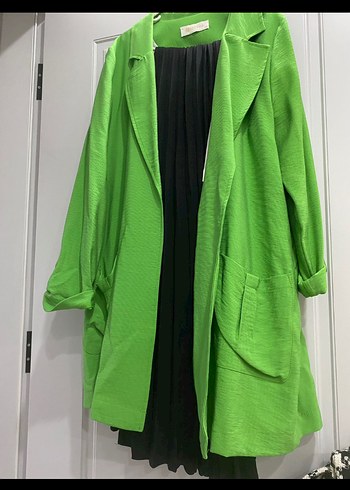Setre Uzun Yeşil Kadın Blazer