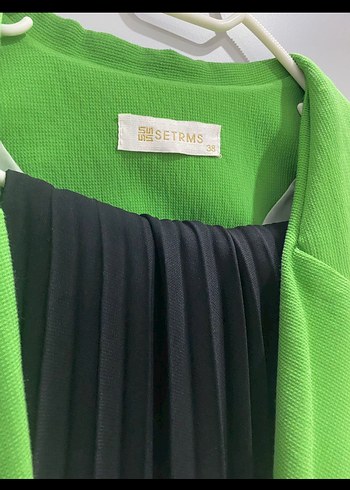 m Beden yeşil Renk Uzun Yeşil Kadın Blazer