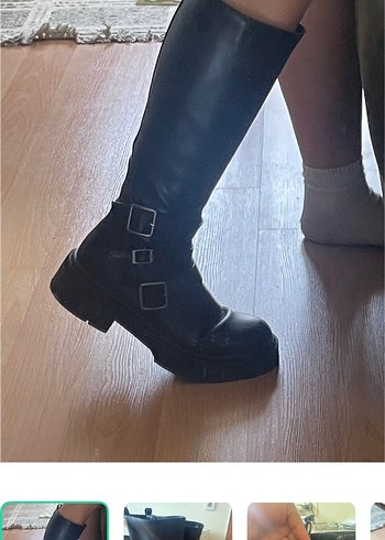Nine West Siyah Deri Tokali Cizme