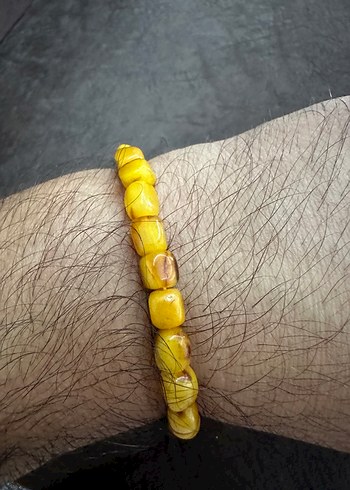 Sari Dogal Kehri Tasli Minimal Bileklik
