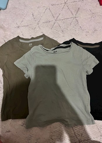 12-18 Ay Beden siyah Renk H&M Slim Fit Tişört 3 lü
