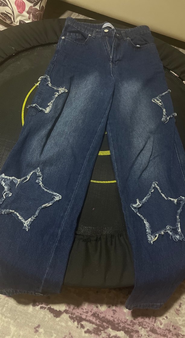 Yıldızlı Koyu Mavi Denim Jean — görsel 2/3