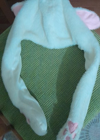 Hareketli ışıklı Beyaz Peluş Çocuk Bere - Görsel 3