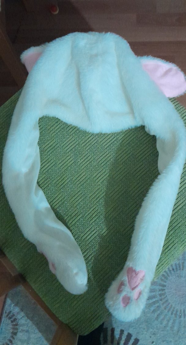 Hareketli ışıklı Beyaz Peluş Çocuk Bere - Görsel 3