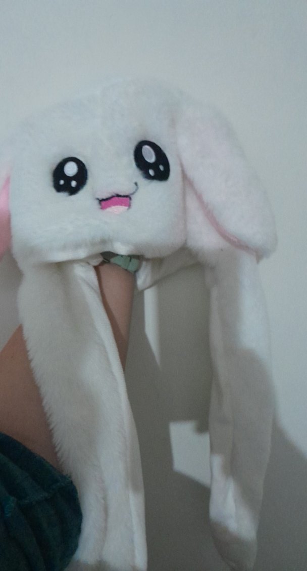 Hareketli ışıklı Beyaz Peluş Çocuk Bere - Görsel 2