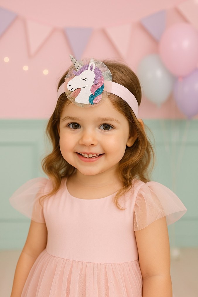 Tüllü Unicorn Saç Bandı - Görsel 2