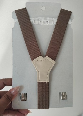 Kahverengi Papyon ve Pantolon Askısı Seti - Görsel 4