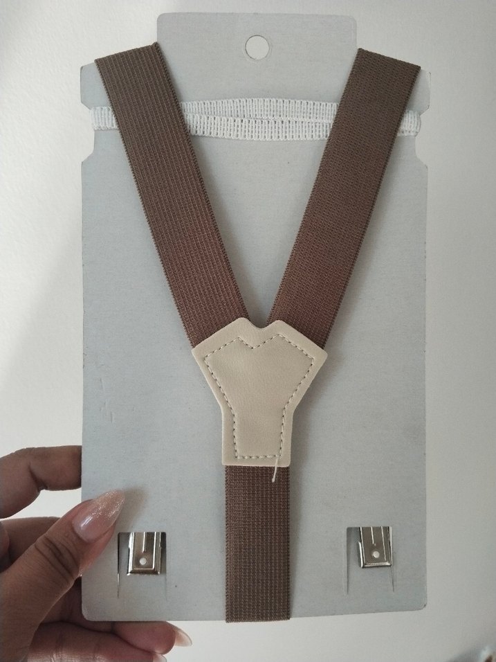 Kahverengi Papyon ve Pantolon Askısı Seti - Görsel 4