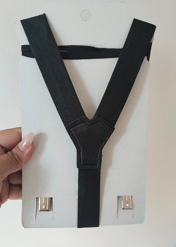 Siyah Papyon ve Pantolon Askısı Seti - Görsel 4