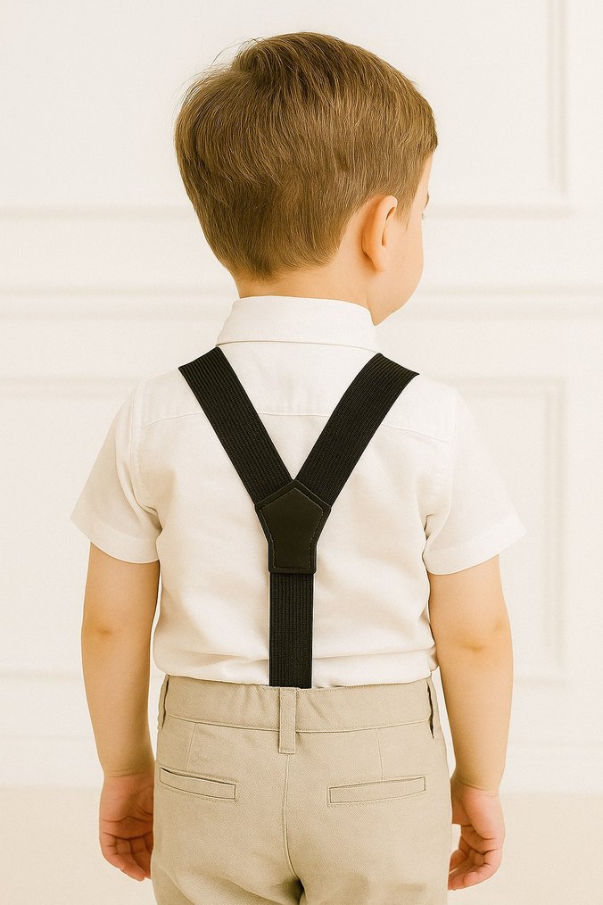 Siyah Papyon ve Pantolon Askısı Seti - Görsel 2