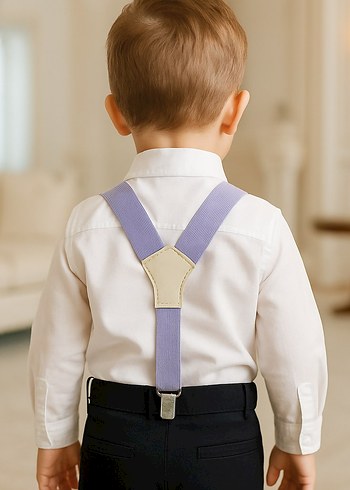 Lila Pantolon Askısı ve Papyon Seti - Görsel 2