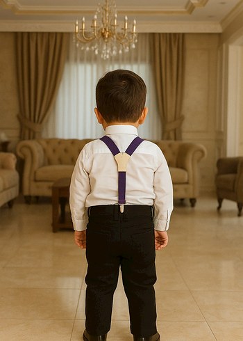 Mor Pantolon Askısı ve Papyon Seti - Görsel 2