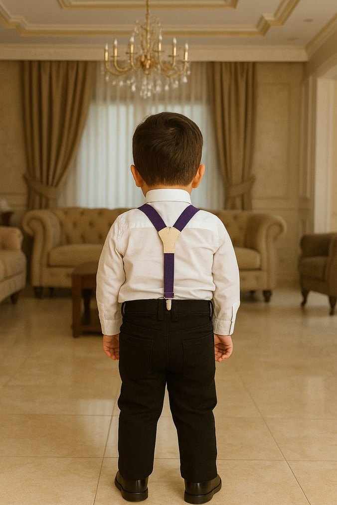 Mor Pantolon Askısı ve Papyon Seti - Görsel 2