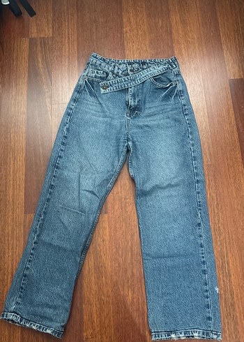 Diğer Mavi Yikamali Rahat Kesim Denim Jean