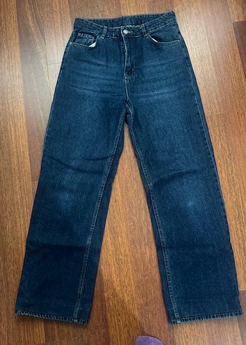 Diğer Koyu Mavi Yuksek Bel Denim Jean