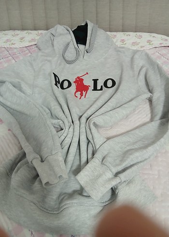 Diğer Polo Kapusonlu Gri Sweatshirt