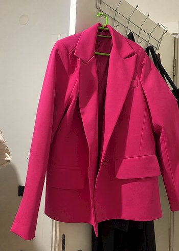 Zara Canli Fusya Blazer Ceket