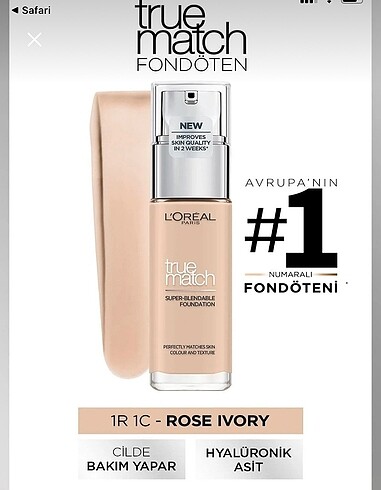 LOREAL PARİS TRUE MATCH FONDÖTEN