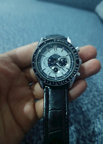 Omega Chrono Siyah Deri Kol Saati