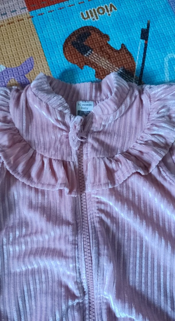 Kız Çocuk Pembe Fırfırlı Yelek - Görsel 2