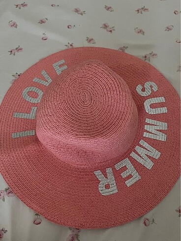 American Retro Pembe Hasır Şapka
