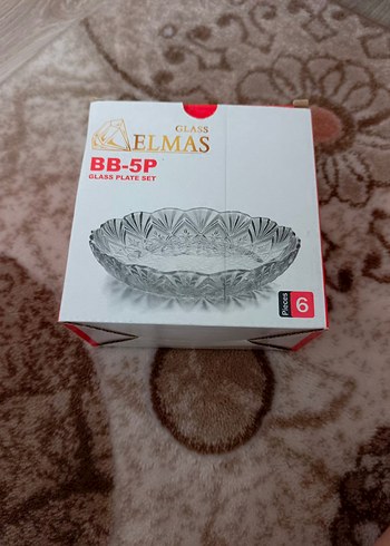 Elmas 6 Parça Modern Cam Tabak Seti