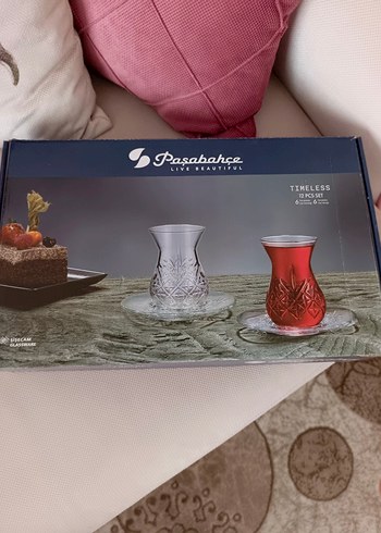 Pasabahce TimeLess 12 Parça Altın yaldızlı Çay Seti