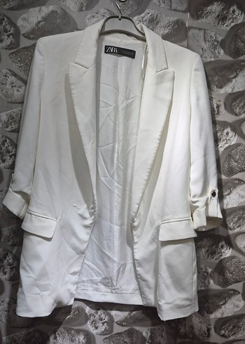 Zara Beyaz Klasik Blazer Ceket