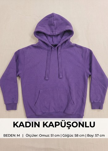 Mavi Mor Kapusonlu Kadin Sweatshirt