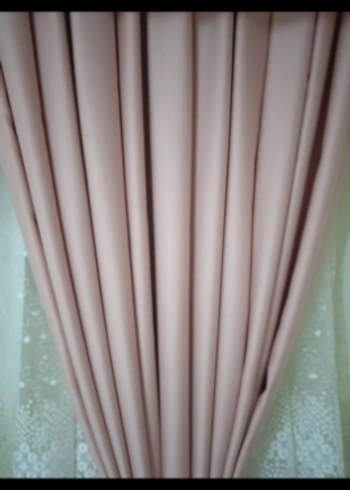 Pembe Pastel Düz Fon Perde - Görsel 3