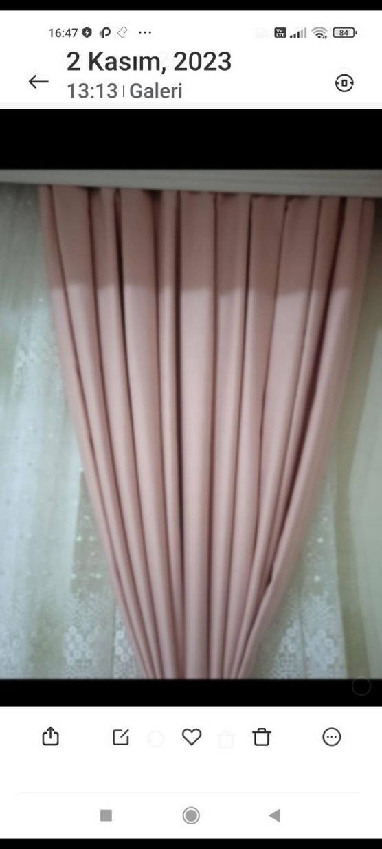 Pembe Pastel Düz Fon Perde - Görsel 2