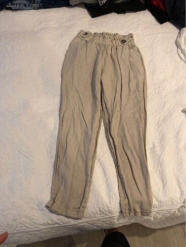 Diğer KETEN PANTALON M BEDEN CEPLİ BELİ LASTİKLİ