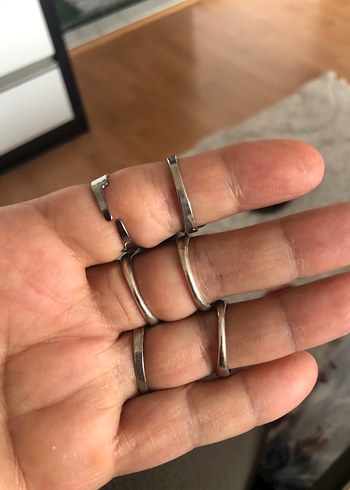 Renkli Taşlı Bohem Kadın Yüzük Seti - Görsel 3