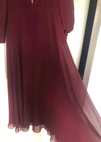 Bordo abiye Uzun Kadın Elbise - Görsel 6