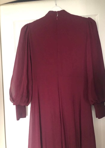 Bordo abiye Uzun Kadın Elbise - Görsel 9