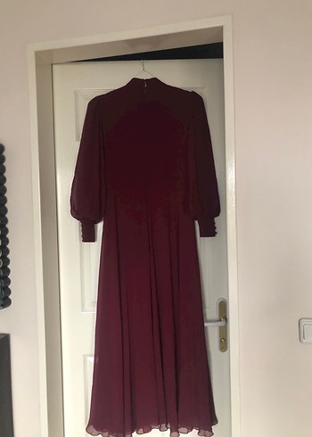 Bordo abiye Uzun Kadın Elbise - Görsel 8