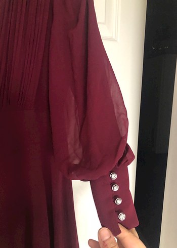 Bordo abiye Uzun Kadın Elbise - Görsel 5