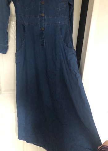 Kadın Lacivert Uzun kot Elbise - Görsel 2