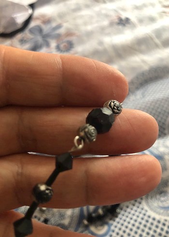 Uzun Siyah Boncuklu Kadın Kolye - Görsel 3