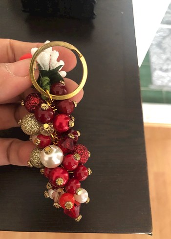 Kırmızı Boncuklu Bohem Anahtarlık - Görsel 3